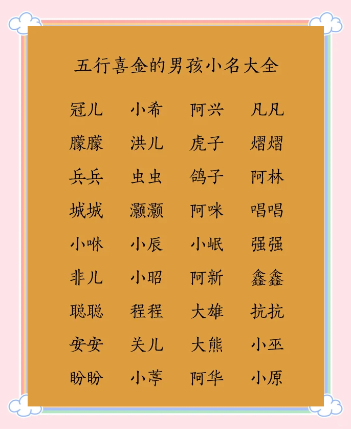 科普展现:小字五行（五行补金最强的字）