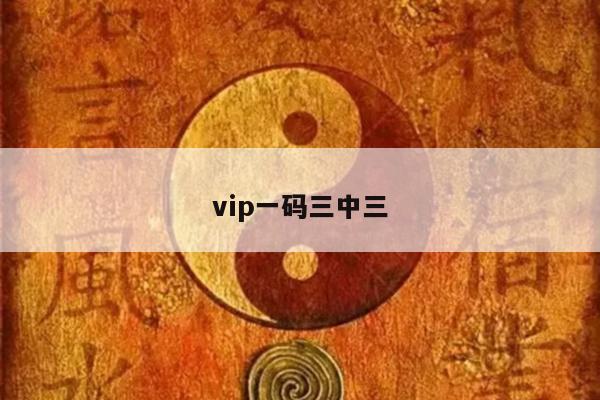 vip一码三中三